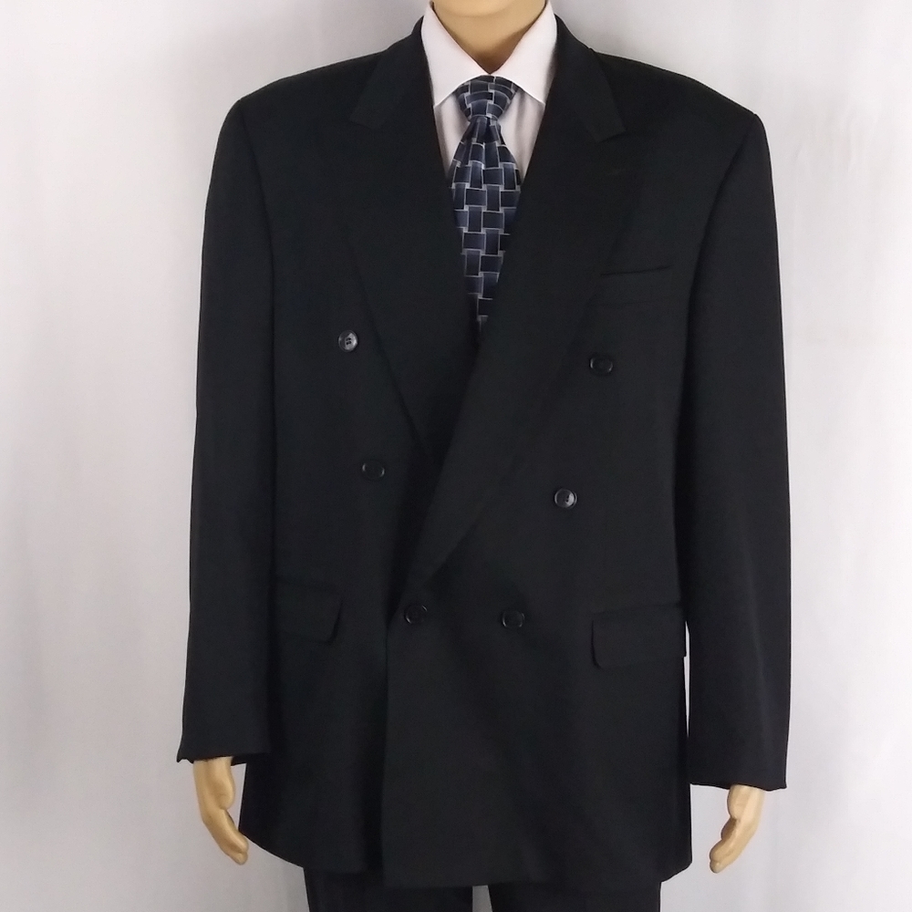 Bachrach black wool sport jacket men's size 44R. - Picture 2 of 8